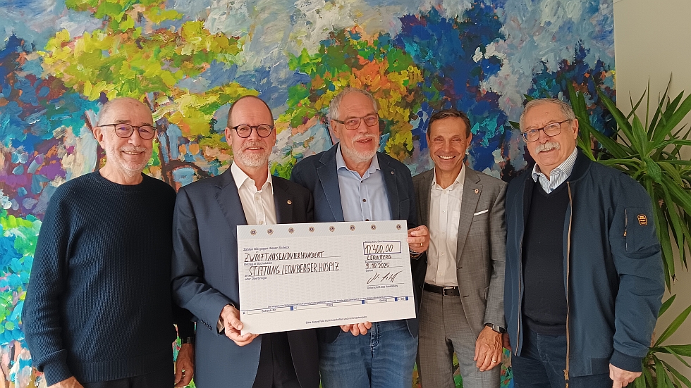 Finanzielle Unterstützung durch den Lions Club Leonberg