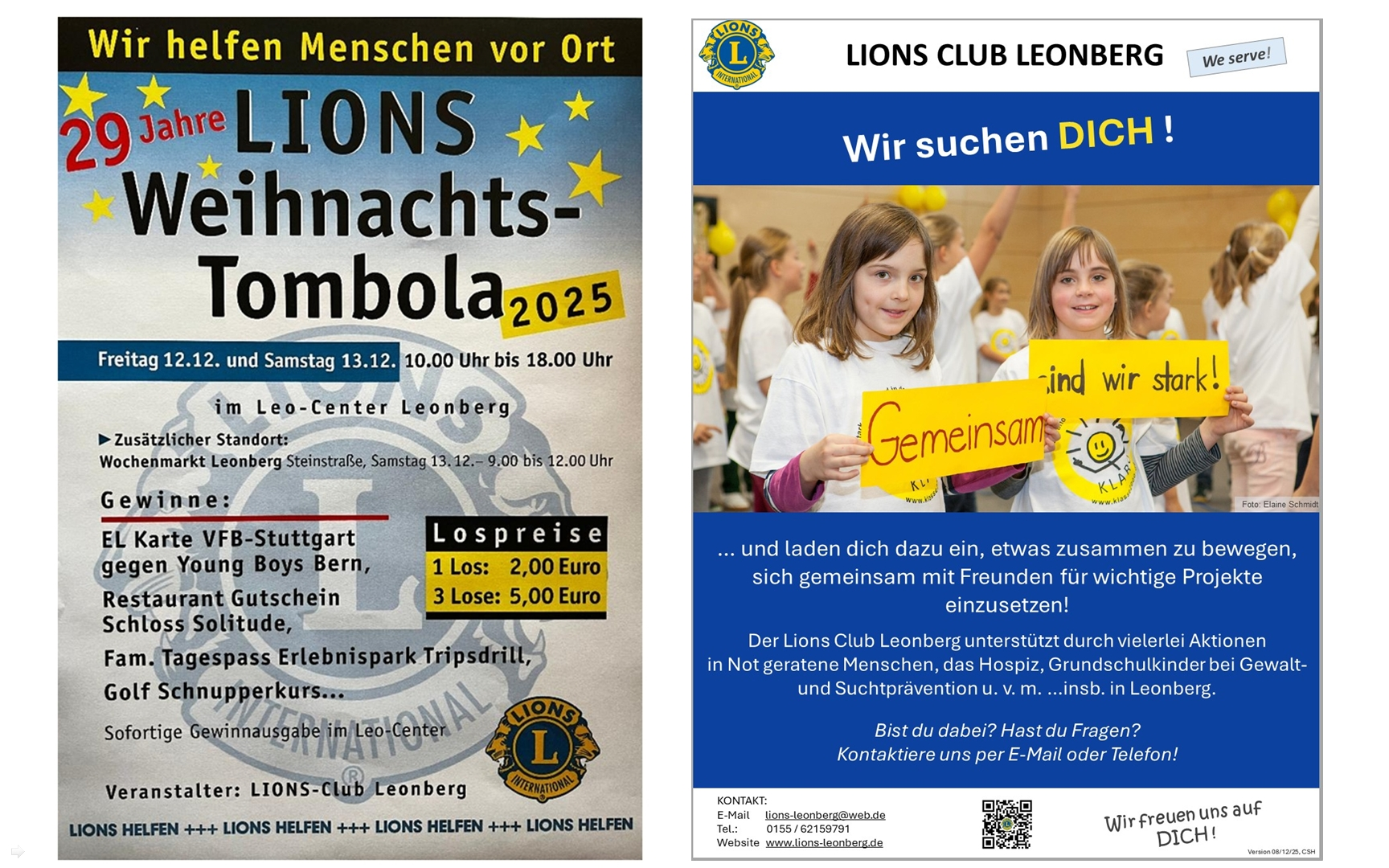Tombola Plakate LC Leonberg
